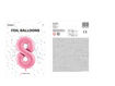Picture of FOIL BALLOON NUMBER 8 PASTEL PINK 34 INCH